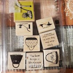 Stampin' Up! Rubber Stamp Lot Of 46 Stamps 8 Sets Vintage Retired From 1998-06