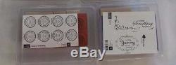 Stampin' Up Rubber Stamp Sets 8 Sets Wooden Blocks Flowers, Sayings, Animals