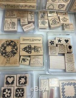 Stampin Up! Rubber Stamp Sets Fourteen (14) Misc. Boxes with Vintage & Retired
