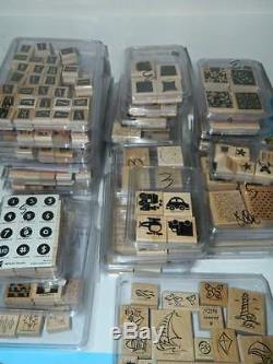 Stampin Up Rubber Stamp Sets Huge Lot of 36 Almost All Unused