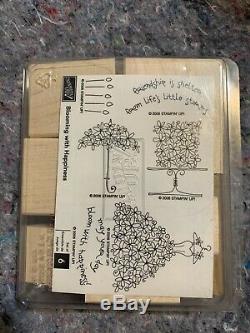 Stampin' Up! Rubber Stamp Sets- Lot of 10 Retired Unmounted Wood Block