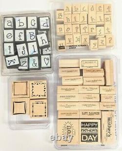 Stampin' Up Rubber Stamp Sets Retired Assorted +3 Paper Stamps Lot of 140 +