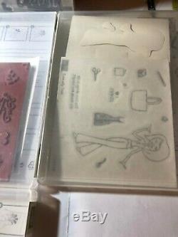Stampin' Up! Rubber Stamps Lot New & Used Retired Stamp Sets Hard To Find