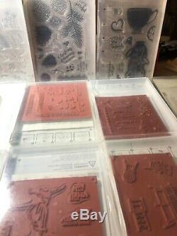 Stampin' Up! Rubber Stamps Lot New & Used Retired Stamp Sets Hard To Find