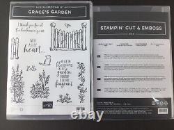 Stampin Up SET Grace's Garden Stamps + Garden Gateway Dies Cut & Emboss