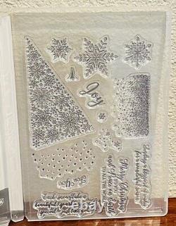 Stampin Up SNOW IS GLISTENING, HAPPINESS SURROUNDS & SNOWFALL Dies BUNDLE RARE