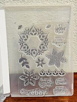 Stampin Up SNOW IS GLISTENING, HAPPINESS SURROUNDS & SNOWFALL Dies BUNDLE RARE