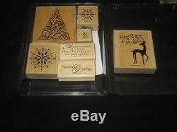 Stampin Up! SNOW SWIRLED AND DASHER RUBBER STAMP SETS, CHRISTMAS