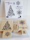 Stampin' Up! SNOW SWIRLED Rubber Stamp / Set of 6 / Christmas, Holiday, Tree