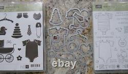 Stampin Up SOMETHING FOR BABY & MADE WITH LOVE Stamp Sets BABY'S FIRST Framelits