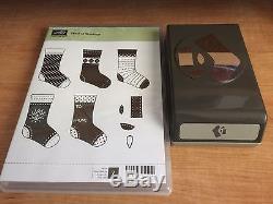 Stampin Up STITCHED STOCKINGS Stamp Set and Stocking Builder Punch Retired