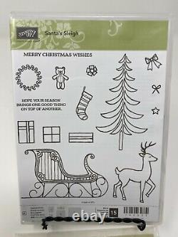Stampin' Up Santa's Sleigh Stamp Set & Dies Deer Trees Christmas Presents New
