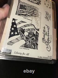 Stampin' Up Scrapbook Stamps USA Flag Eagle Statue of Liberty NEW set 7? Blt39j2
