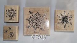 Stampin' Up! Serene Snowflakes Retired Stamp complete set of 4