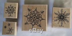 Stampin' Up! Serene Snowflakes Retired Stamp complete set of 4