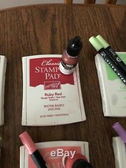 Stampin Up Set Of 17 Ink Pads Most With Matching Markers And Inkers