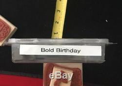 Stampin' Up Set of 4 Stamps Bold Birthday 1995 Rubber Stamps Mounted Clamshell