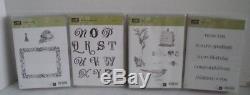 Stampin Up Set of 9 Clear Acrylic Block & Case 2 Scrub Cleaner 8 Stamps & Bonus