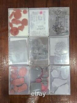 Stampin Up Sets and Other Stamps Red Rubber Cling Stamp Photopolymer Lot
