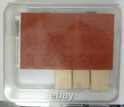 Stampin Up Smorgasborders NEW 2004 Wood Retired Set of 9, Unmounted
