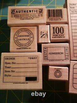 Stampin' Up! Stamp Of Authenticity Set 10 Rubber Stamps Library Card Business