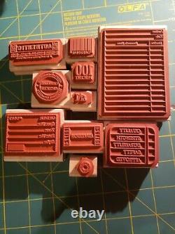 Stampin' Up! Stamp Of Authenticity Set 10 Rubber Stamps Library Card Business