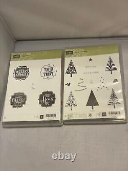 Stampin Up Stamp Set Lot Of 14 Festive Flurry Christmas/Winter Bundle Retired