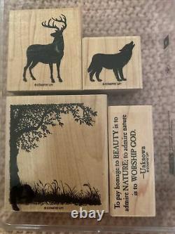 Stampin Up Stamp Set- Nature Silhouettes- 4 Stamp Set- Wood Mounted- Popular Set