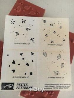 Stampin Up Stamp Set PETITE PATTERNS Hearts-Branches-Flowers-Leaves