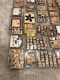 Stampin Up Stamp Set Rubber Wood Mounted Huge Lot of XXXX Stamp Most New