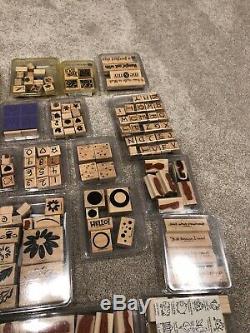 Stampin Up Stamp Set Rubber Wood Mounted Huge Lot of XXXX Stamp Most New