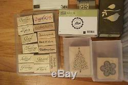 Stampin Up Stamp Set of 37 with 6 Matching Dies/Punches and Wheels