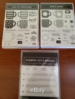 Stampin Up Stamp Sets CUP OF CHRISTMAS, RISE & SHINE and CUP OF CHEER Dies