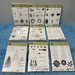 Stampin Up! Stamp Sets HUGE Lot of 46 Cling Photopolymer Clear-Mount Many Unused