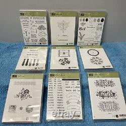 Stampin Up! Stamp Sets HUGE Lot of 46 Cling Photopolymer Clear-Mount Many Unused