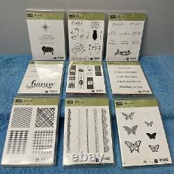 Stampin Up! Stamp Sets HUGE Lot of 46 Cling Photopolymer Clear-Mount Many Unused