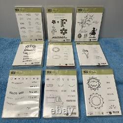 Stampin Up! Stamp Sets HUGE Lot of 46 Cling Photopolymer Clear-Mount Many Unused