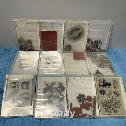 Stampin Up! Stamp Sets HUGE Lot of 46 Cling Photopolymer Clear-Mount Many Unused