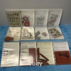 Stampin Up! Stamp Sets HUGE Lot of 46 Cling Photopolymer Clear-Mount Many Unused