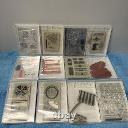 Stampin Up! Stamp Sets HUGE Lot of 46 Cling Photopolymer Clear-Mount Many Unused