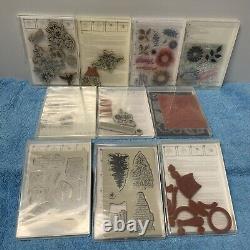 Stampin Up! Stamp Sets HUGE Lot of 46 Cling Photopolymer Clear-Mount Many Unused