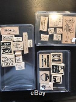 Stampin Up Stamp Sets Huge Lot Of 300+ Stamps, Accessories, Ink Pads, Dies