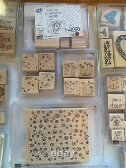 Stampin Up Stamp Sets Hugh Lot 150+ Rubber Stamps 23 Sets NEW and USED