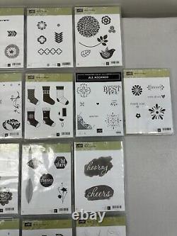 Stampin Up! Stamp Sets Lot 33 Cling Rubber Emboss Clear Mount Various