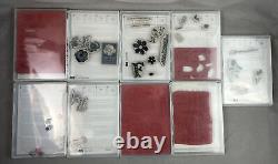Stampin' Up Stamp Sets Lot Of 26 with Cases New & Used Some Retired PLEASE READ