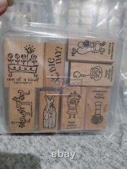 Stampin Up Stamp Sets Lot of 84 Stamps, Phrases, Christmas, Halloween Animals etc