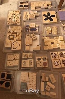 Stampin Up Stamp Sets Retired Unused and Lightly Used huge lot Of 35 Sets