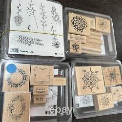 Stampin Up Stamp Sets approx. 207 stamps Wooden Rubber Retired unused & Used