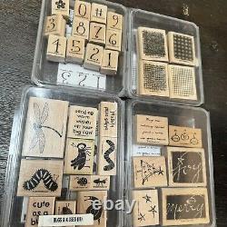Stampin Up Stamp Sets approx. 207 stamps Wooden Rubber Retired unused & Used