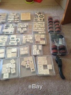 Stampin' Up Stamp Sets (wood mounted), Ink Pads, Tools and Accesories